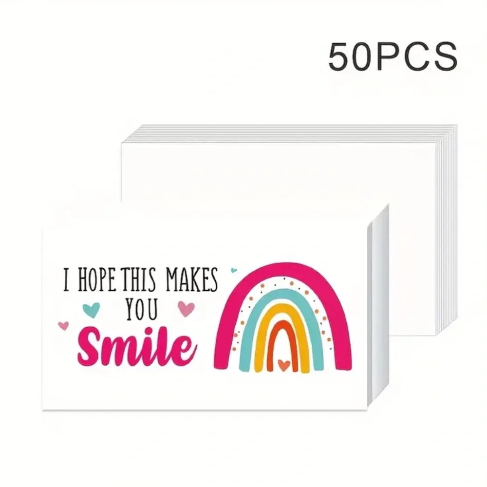 Cheerful Rainbow “HOPE THIS MAKES YOU SMILE, Cards, NEW, 50 pcs.
